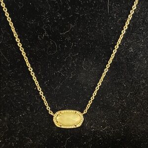 Kendra Scott Gold and Green Pendant Necklace